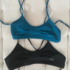 Lot of 2 Mika Yoga Wear Strappy Bra / Swim Tops – M